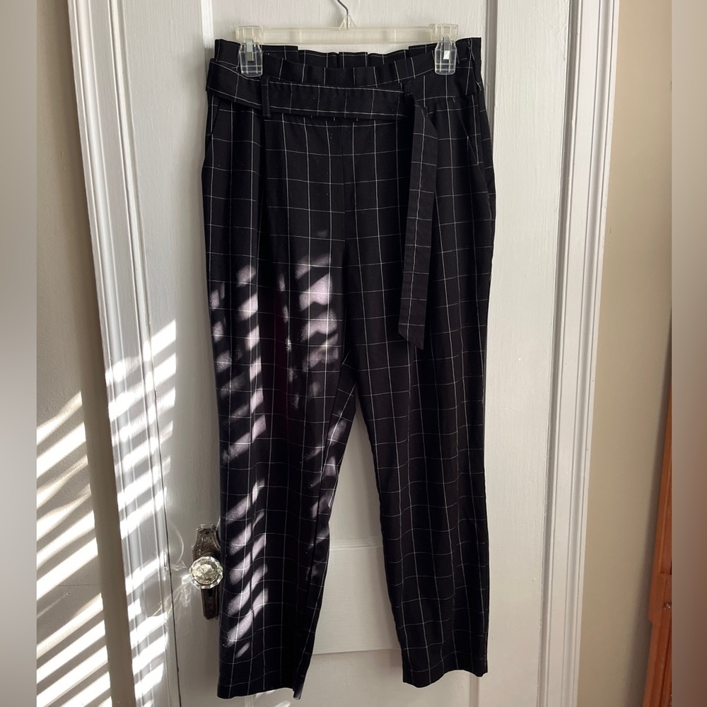 ASOS Paperbag Windowpane Check Pants